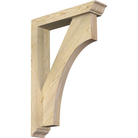 Ekena Millwork Westlake Traditional Rough Sawn Bracket w/ Offset Brace, Douglas Fir, 4"W x 18"D x 26"H BKT0402X18X26WTL01RDF
